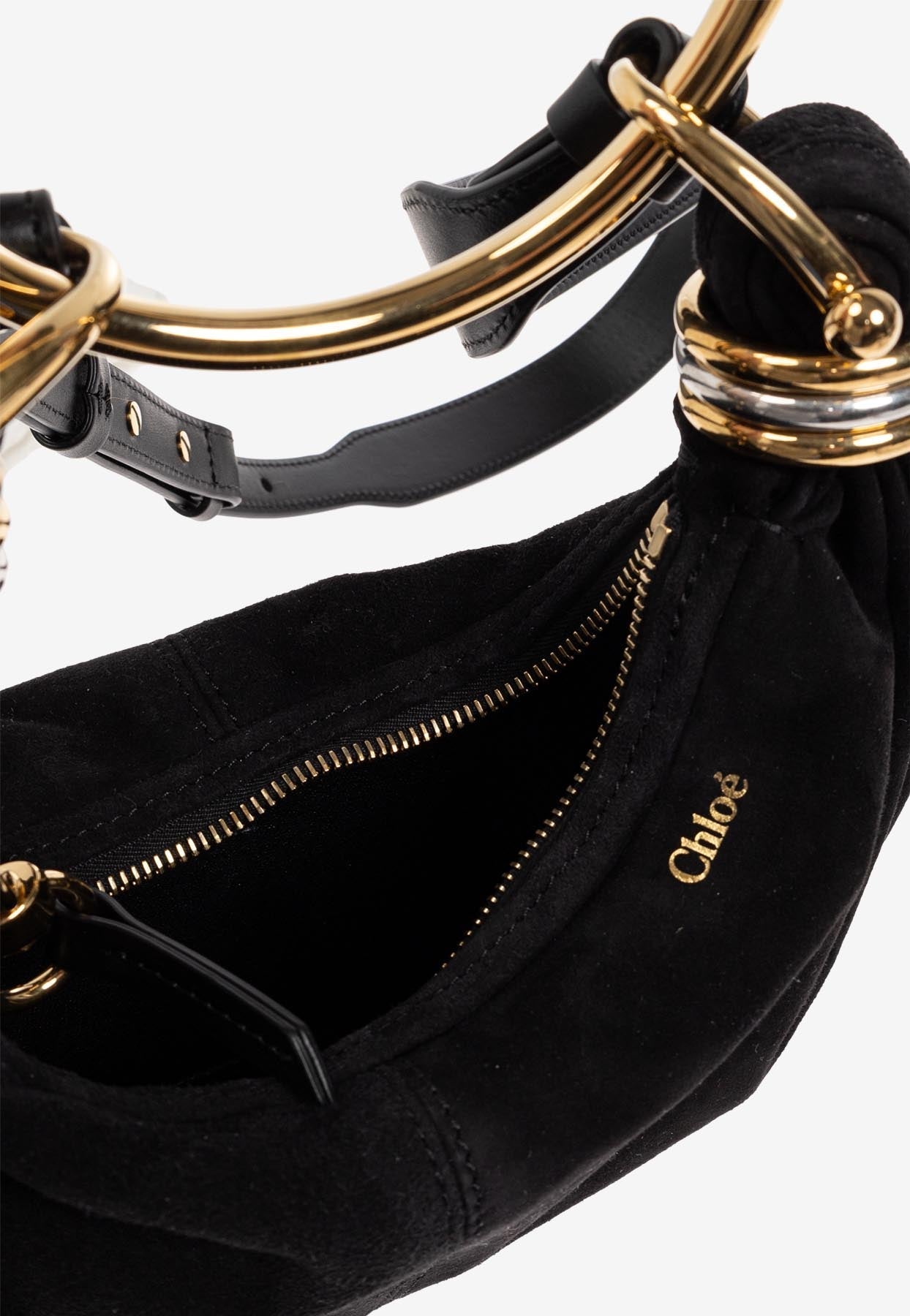 Mini sac hobo en daim avec bracelet
