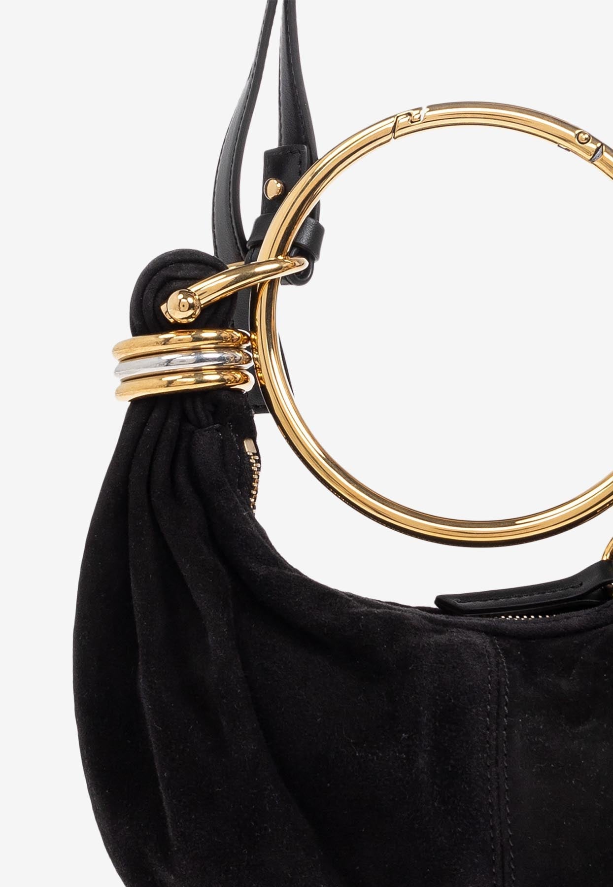 Mini sac hobo en daim avec bracelet