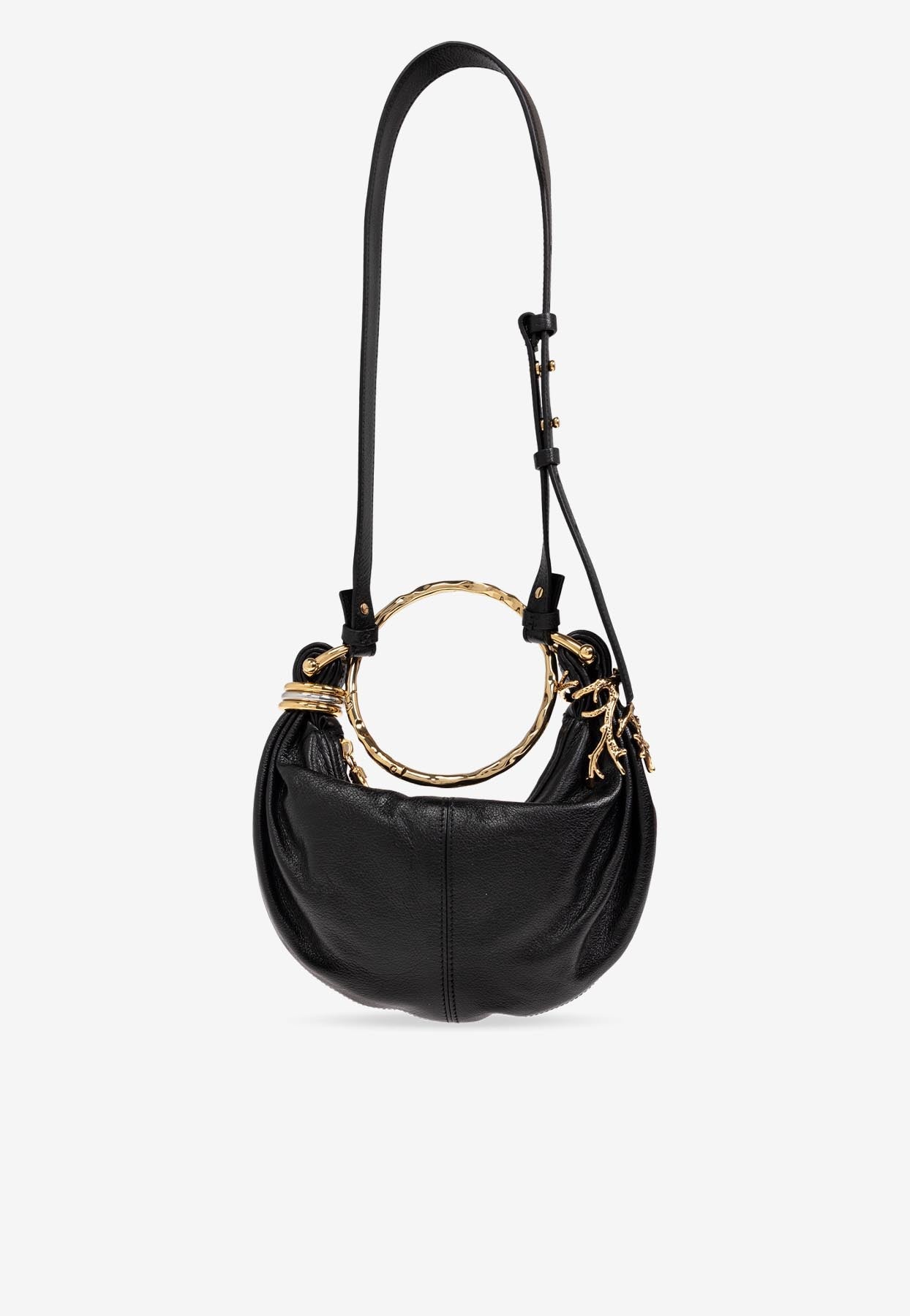 Mini sac hobo en cuir avec bracelet