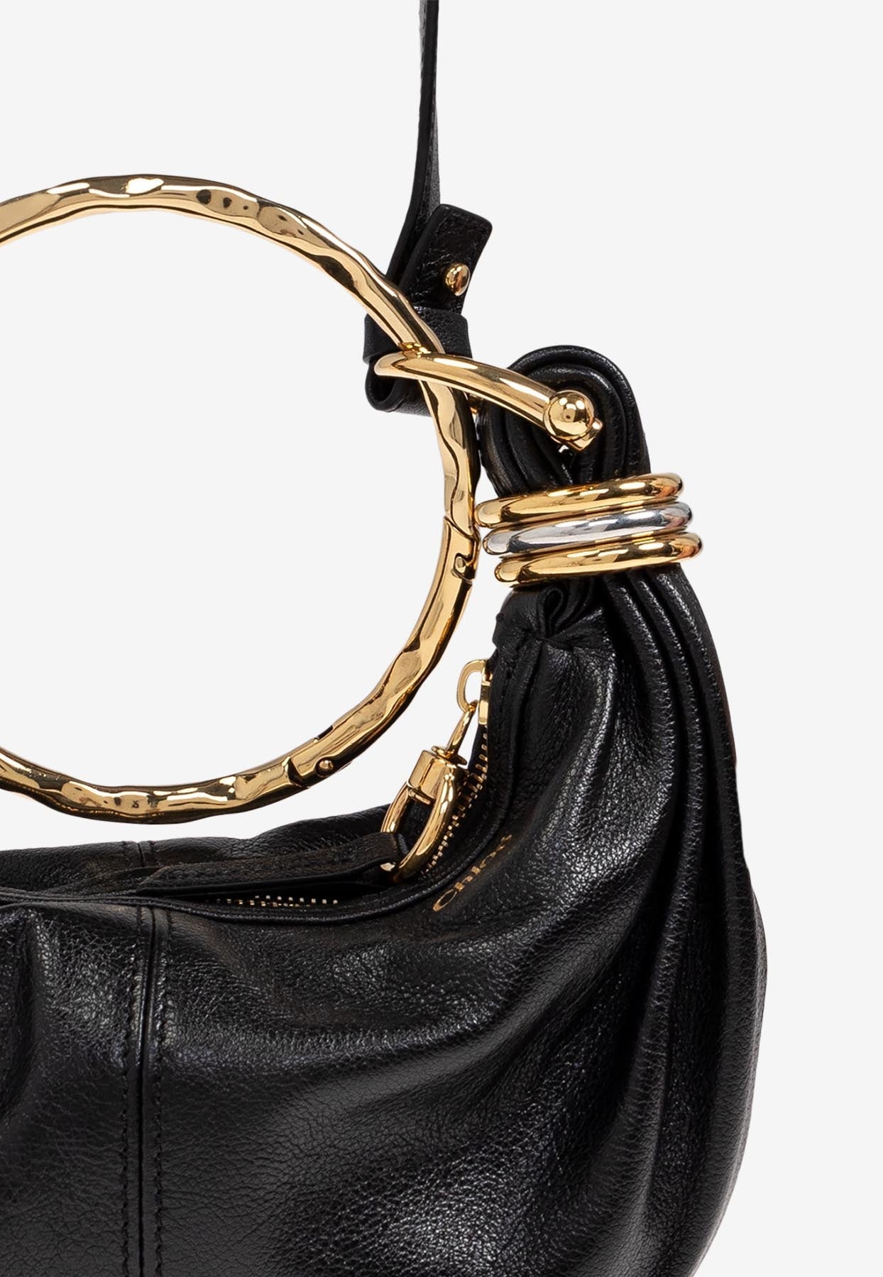 Mini sac hobo en cuir avec bracelet