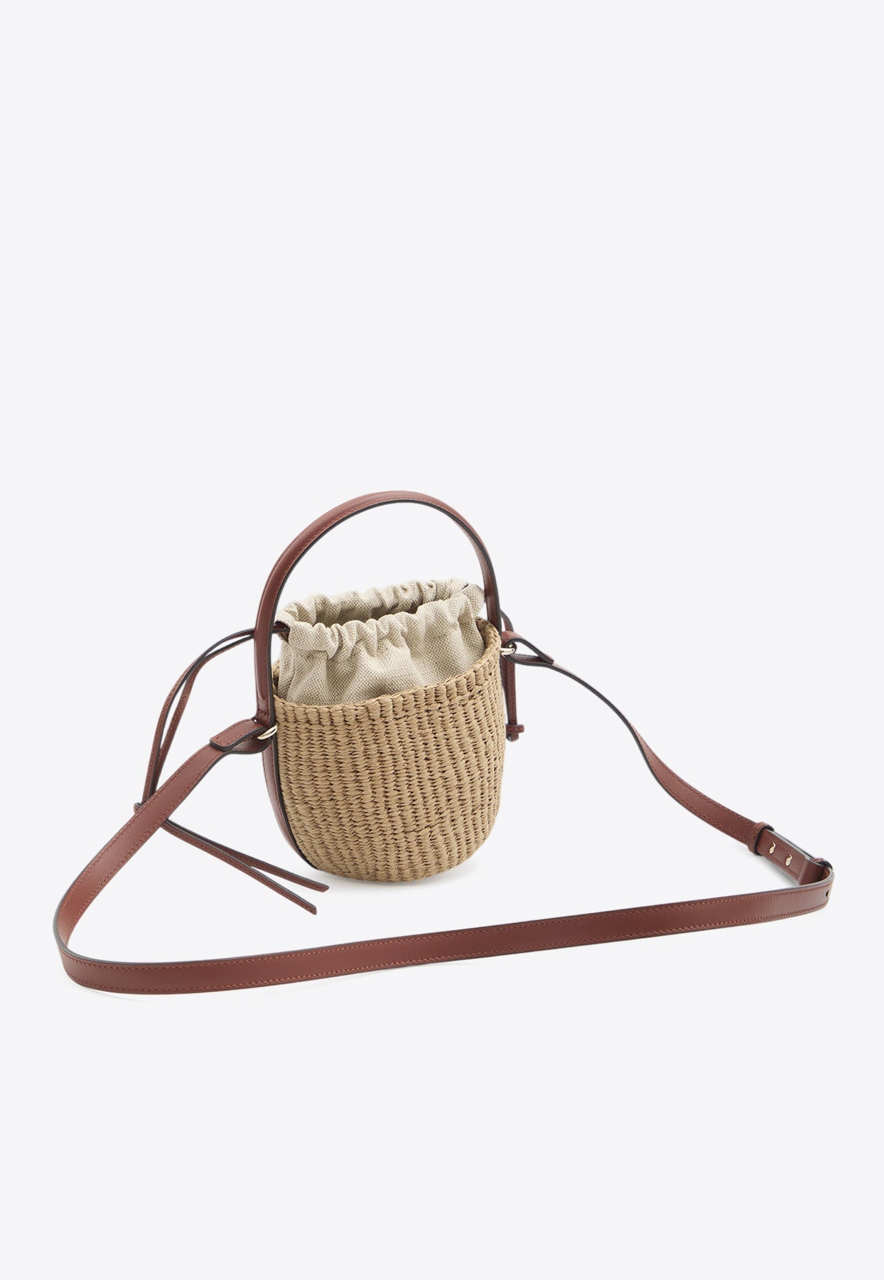 Mini sac panier tissé avec médaille de cheval
