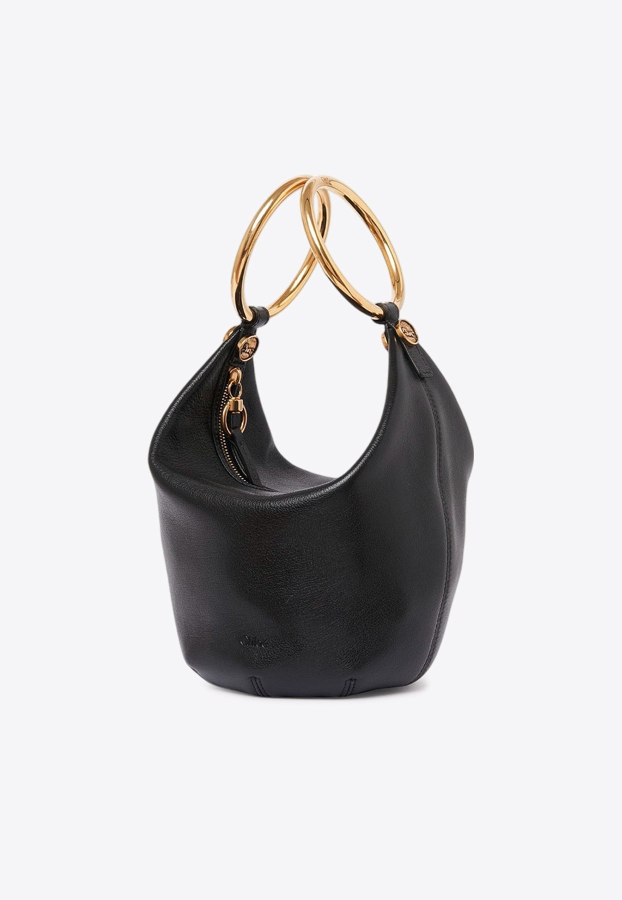 Small Bracelet Shoulder Bag in Grained Leather