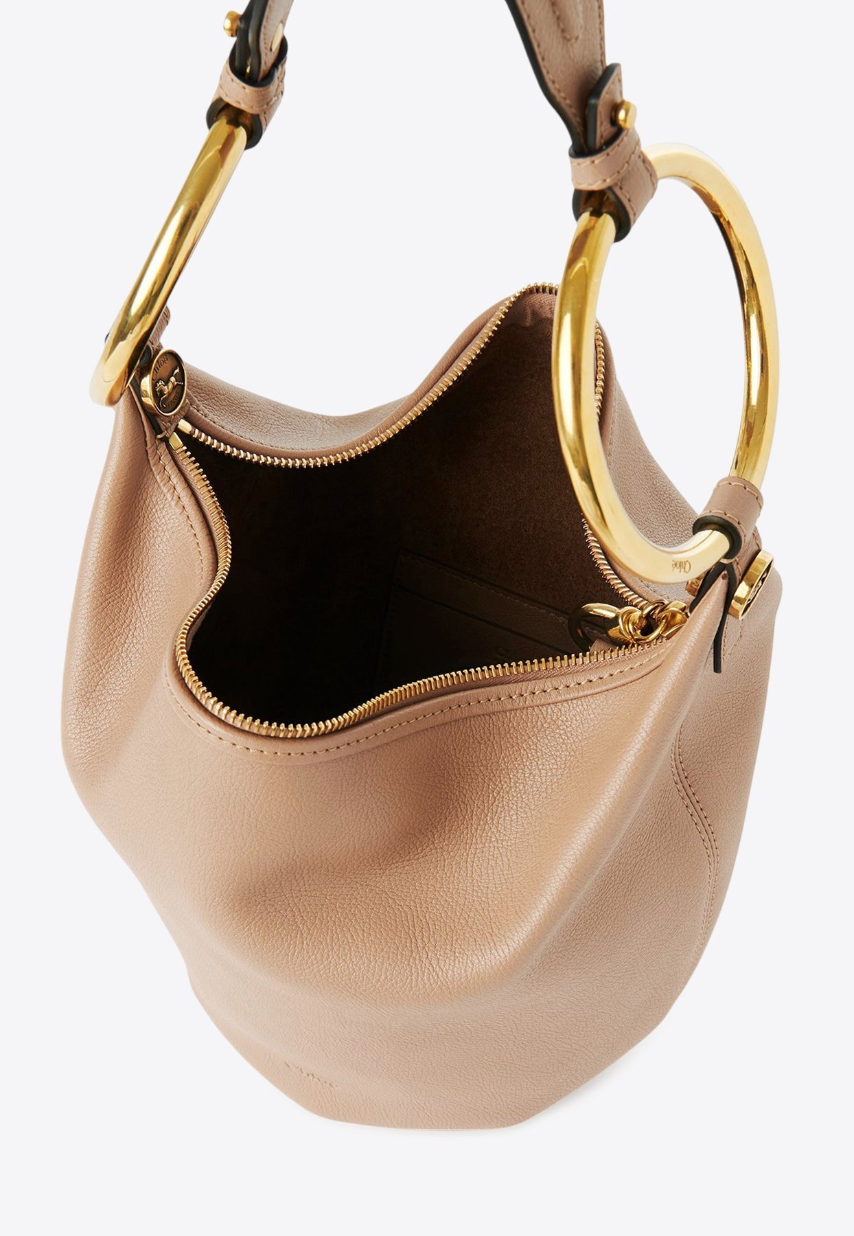 Petit sac bandoulière bracelet en cuir grainé